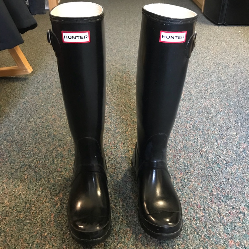 Hunter Boots Tall Glossy Black Size 5/6